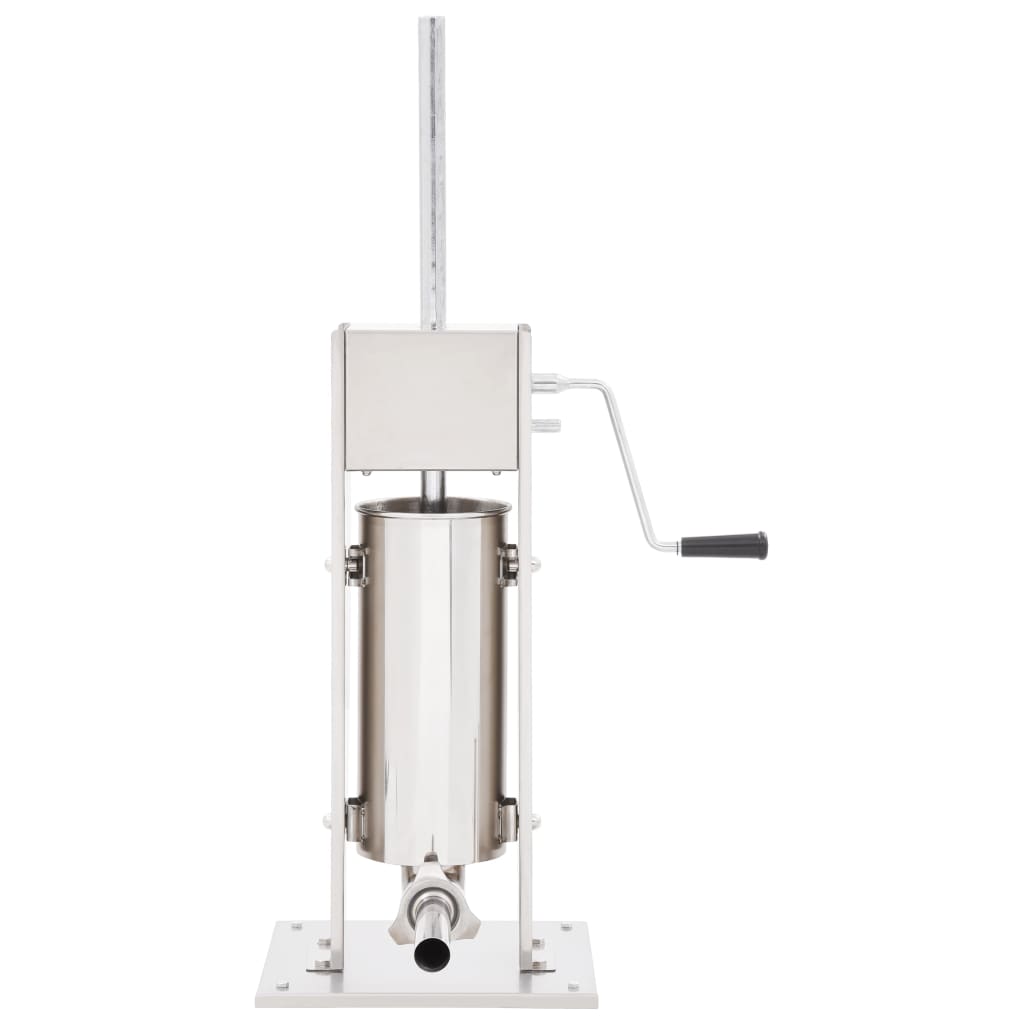 vidaXL Γεμιστικό Λουκάνικων Χειροκίνητο Ασημί 5 Λίτρα Ανοξειδ. Ατσάλι