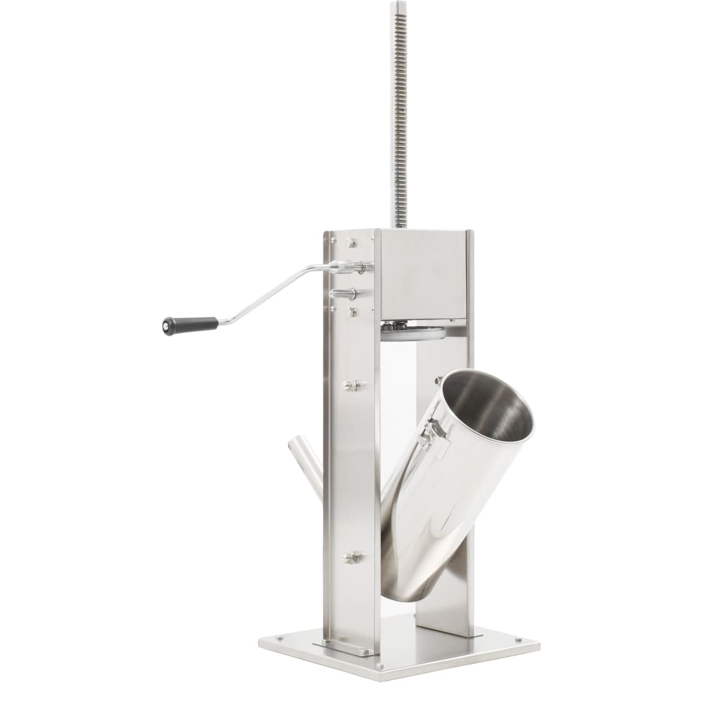 vidaXL Γεμιστικό Λουκάνικων Χειροκίνητο Ασημί 5 Λίτρα Ανοξειδ. Ατσάλι