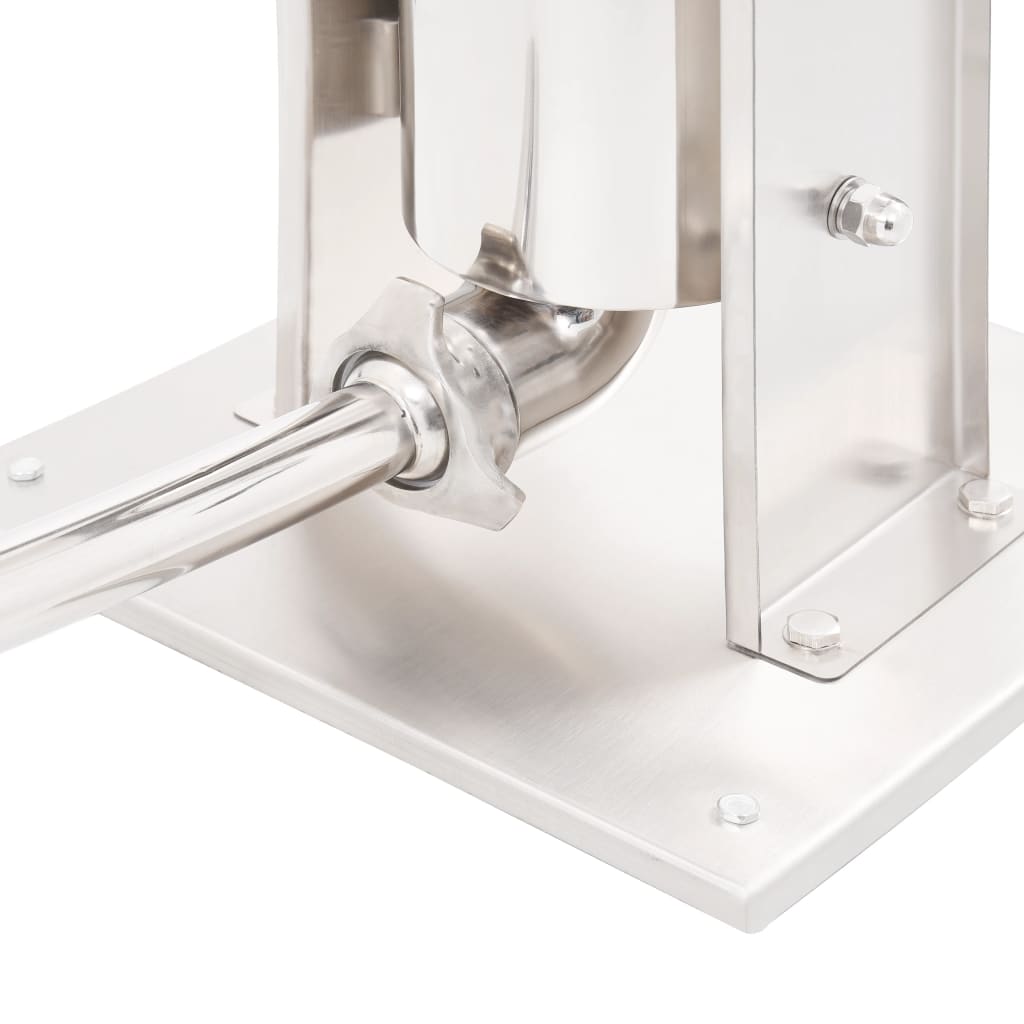 vidaXL Γεμιστικό Λουκάνικων Χειροκίνητο Ασημί 5 Λίτρα Ανοξειδ. Ατσάλι