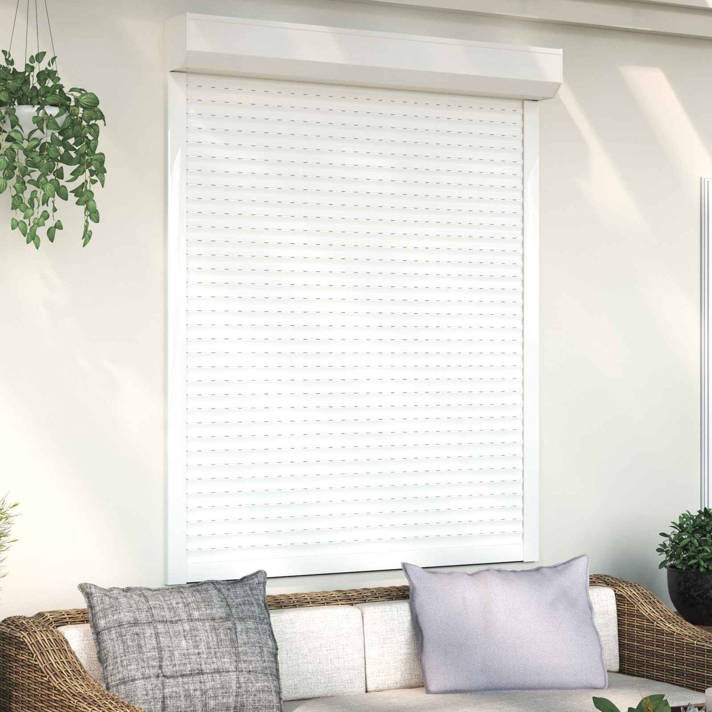 vidaXL Ρολό εισόδου Λευκός 120 x 150 cm Αλουμίνιο και Πολυουρεθάνη