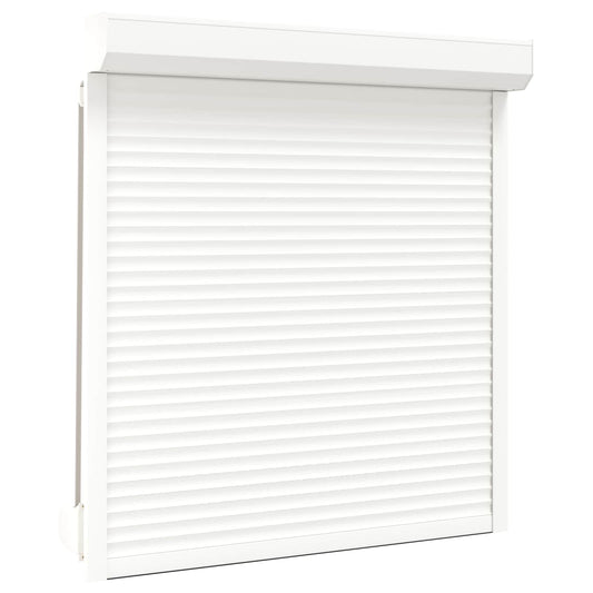 vidaXL Ρολό εισόδου Λευκός 130 x 140 cm Αλουμίνιο και Πολυουρεθάνη