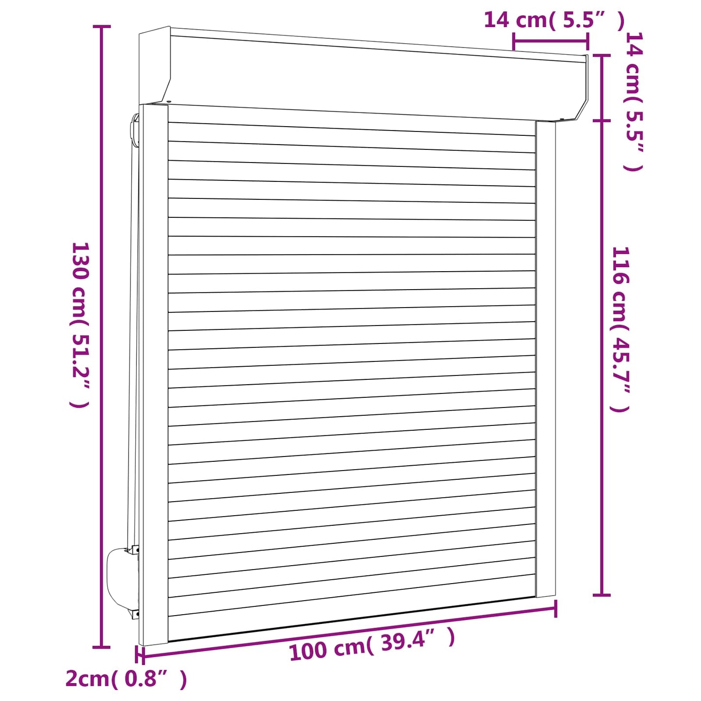 vidaXL Ρολό εισόδου Ανθρακί 100 x 130 cm Αλουμίνιο και Πολυουρεθάνη