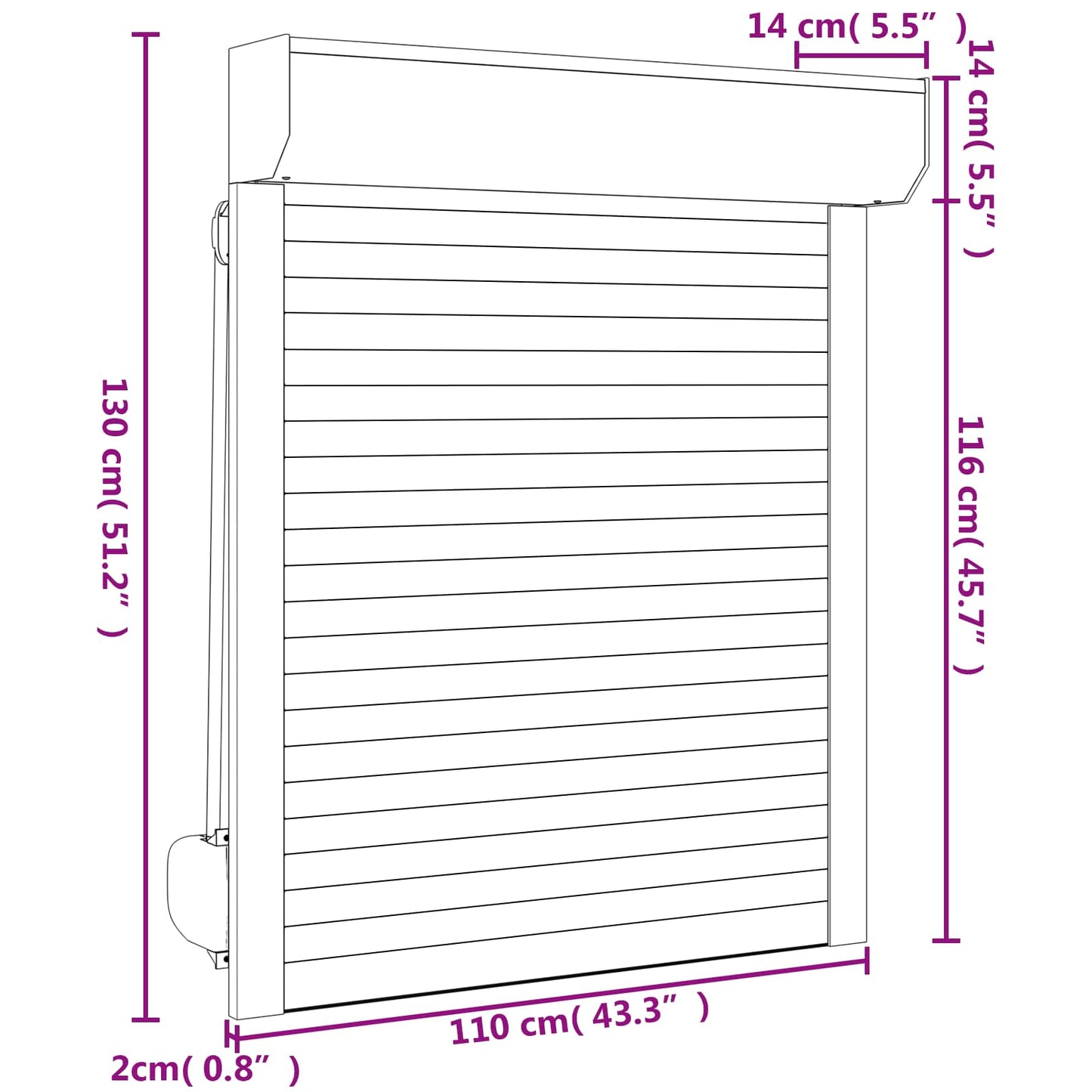 vidaXL Ρολό εισόδου Ανθρακί 110 x 130 cm Αλουμίνιο και Πολυουρεθάνη