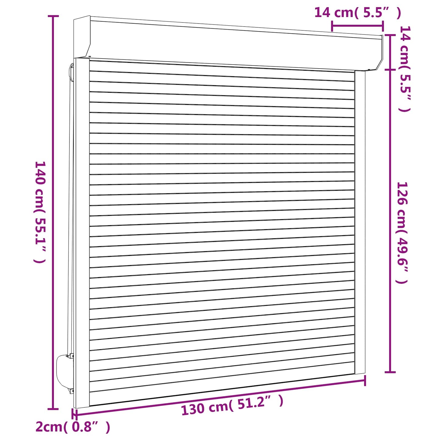 vidaXL Ρολό εισόδου Ανθρακί 130 x 140 cm Αλουμίνιο και Πολυουρεθάνη