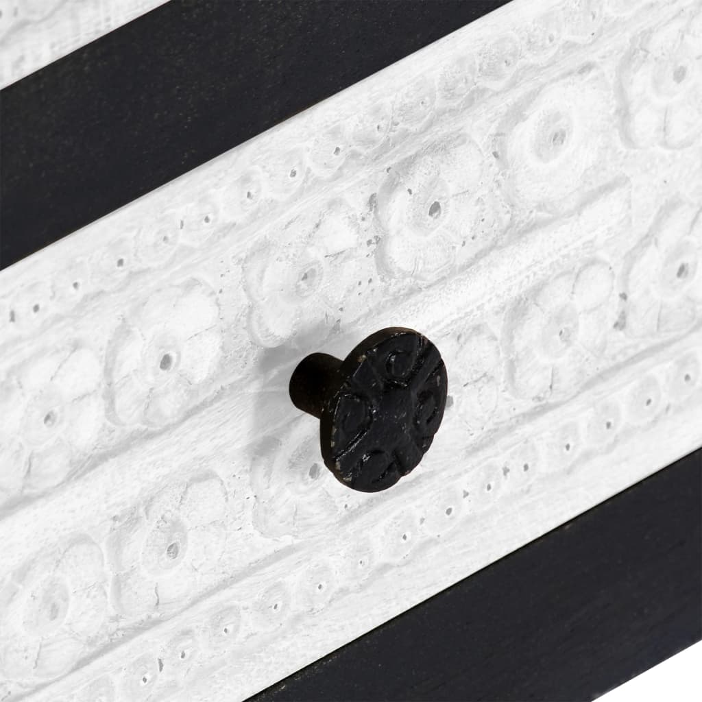 vidaXL Έπιπλο Τηλεόρασης Σκαλιστό Γκρι/Λευκό 120x30x40 εκ Μασίφ Μάνγκο