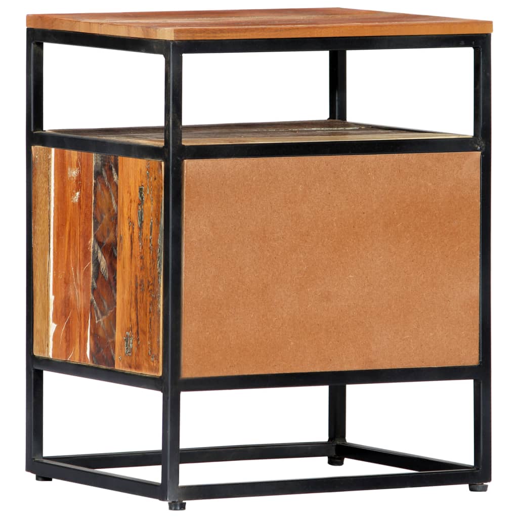 vidaXL Κομοδίνο 40 x 30 x 50 εκ. από Μασίφ Ανακυκλωμένο Ξύλο + Ατσάλι