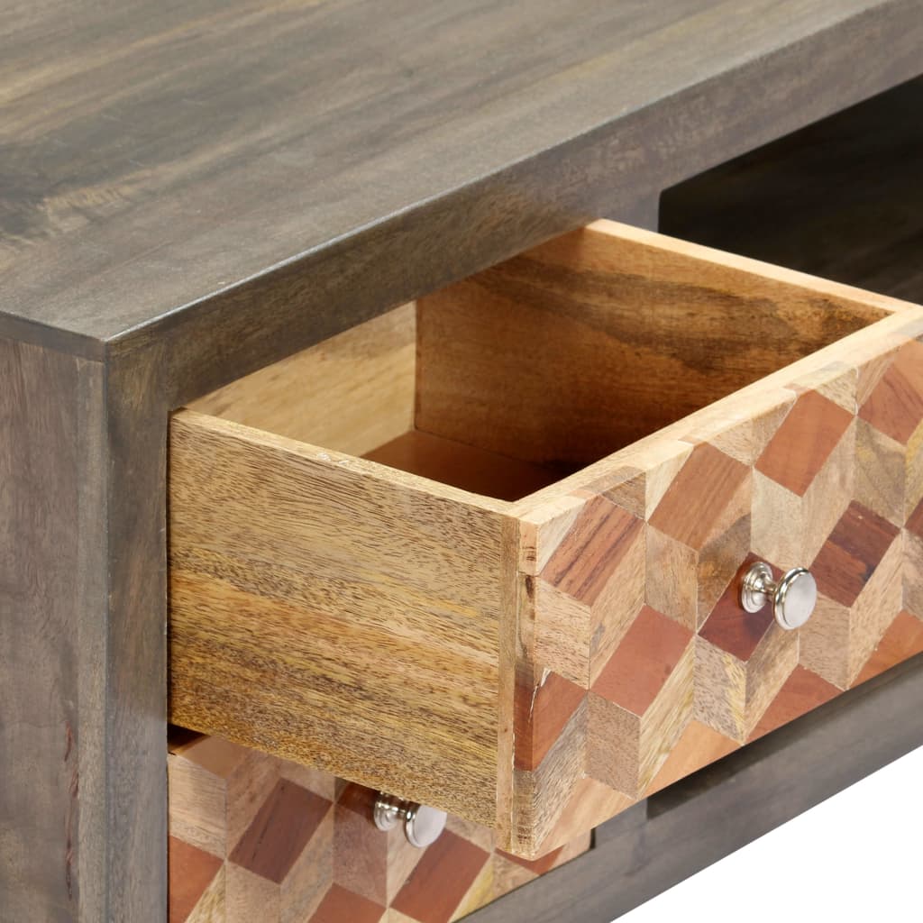 vidaXL Έπιπλο Τηλεόρασης Γκρι 120x30x40 εκ. από Μασίφ Ξύλο Μάνγκο