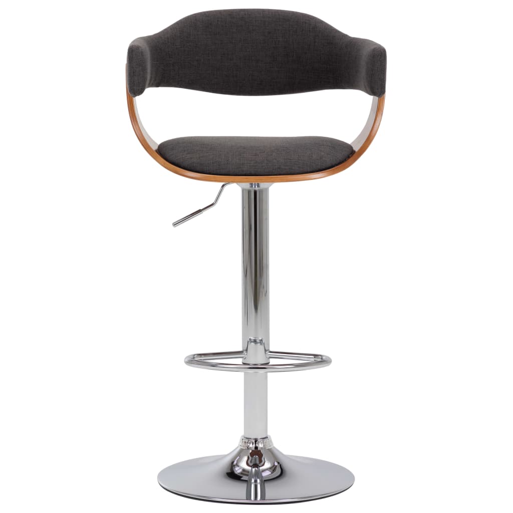 vidaXL Σκαμπό Μπαρ 2 τεμ. Γκρι από Λυγισμένο Ξύλο και Ύφασμα