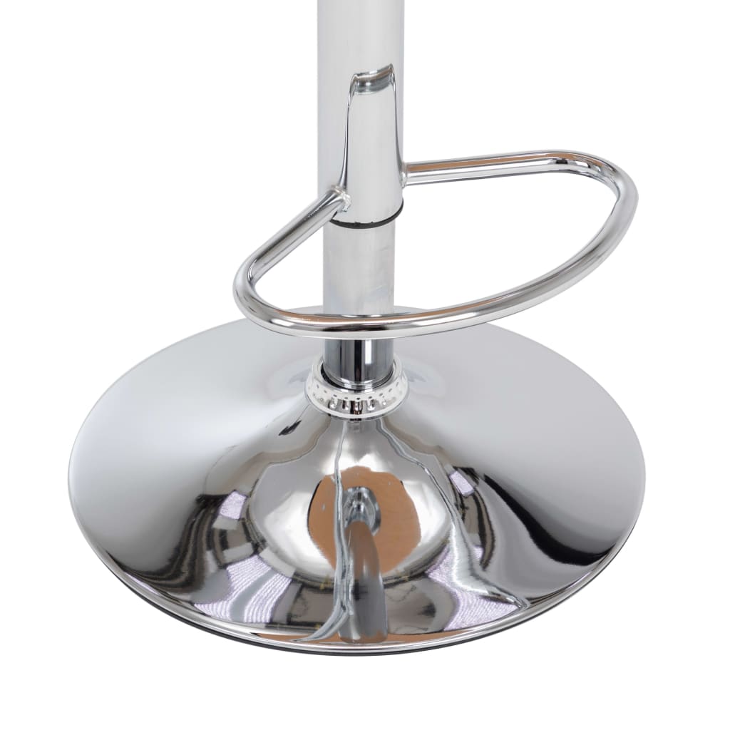 vidaXL Σκαμπό Μπαρ 2 τεμ. Κρεμ από Λυγισμένο Ξύλο και Συνθετικό Δέρμα