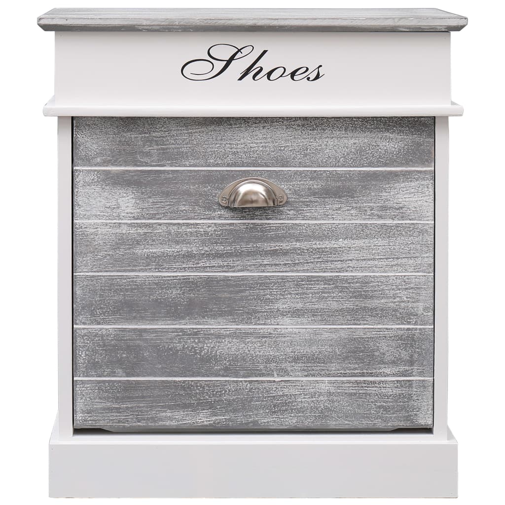 vidaXL Παπουτσοθήκη Γκρι 50 x 28 x 58 εκ. από Ξύλο Παυλώνιας