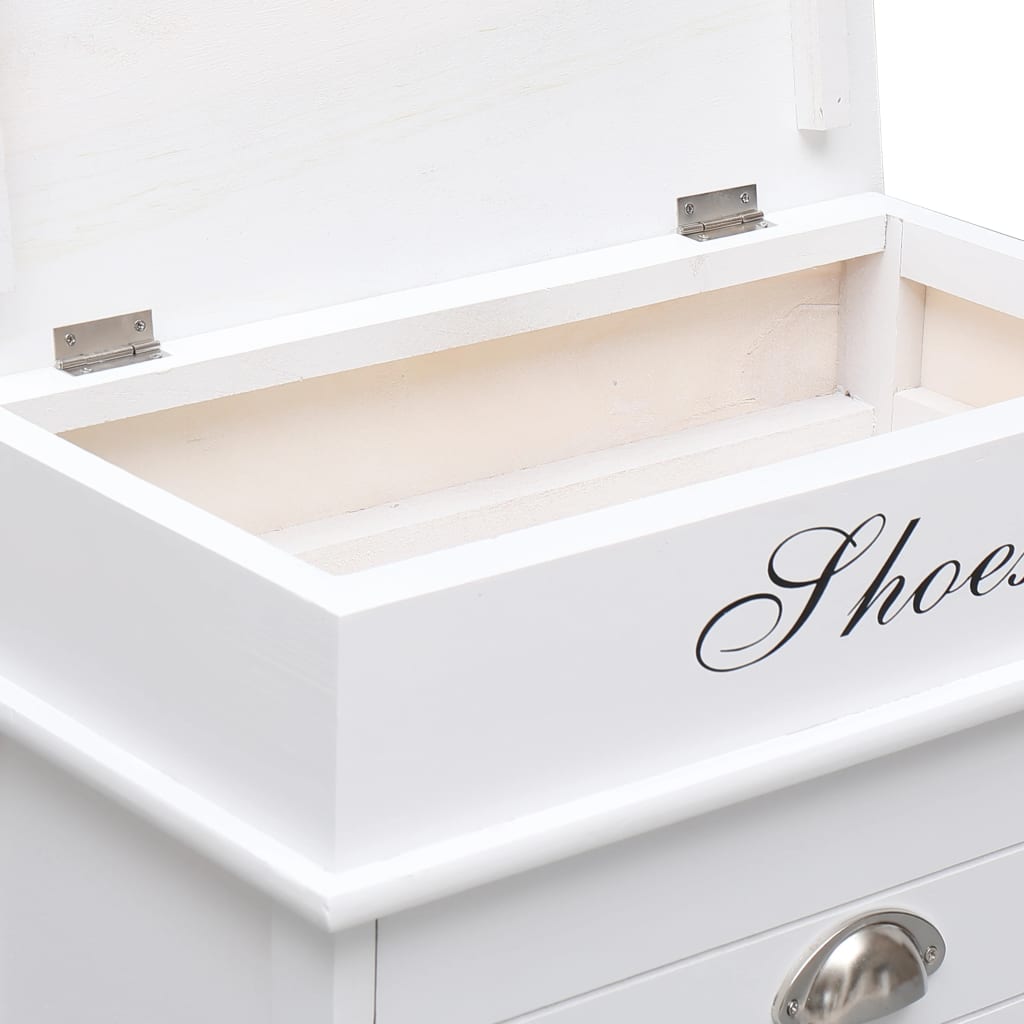 vidaXL Παπουτσοθήκη Λευκή 50 x 28 x 58 εκ. από Ξύλο Παυλώνιας