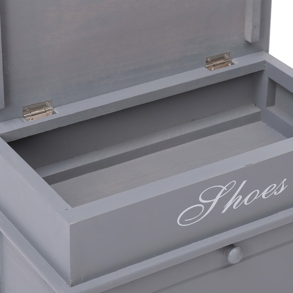 vidaXL Παπουτσοθήκη Γκρι 50 x 28 x 58 εκ. από Ξύλο Παυλώνιας