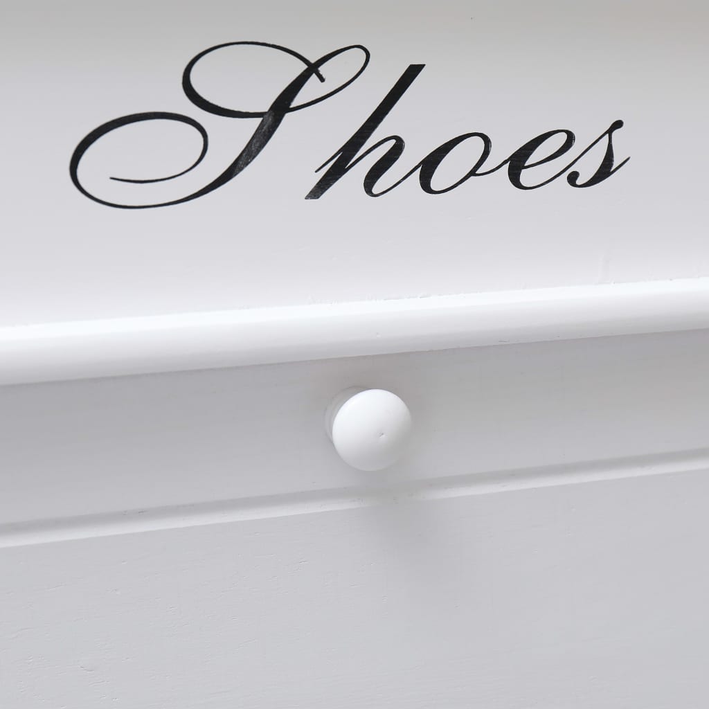 vidaXL Παπουτσοθήκη Λευκή 50 x 28 x 58 εκ. από Ξύλο Παυλώνιας