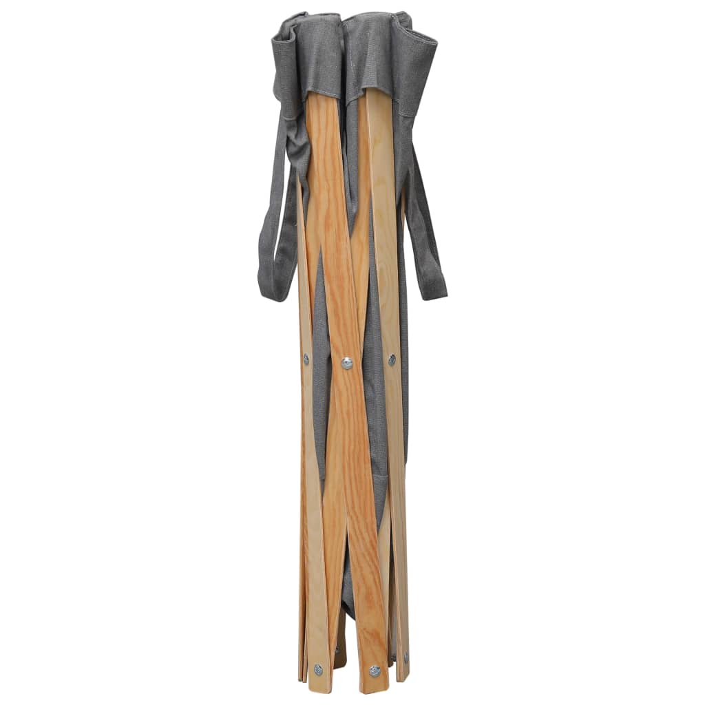 vidaXL Καλάθι Απλύτων Πτυσσόμενο Γκρι από Ξύλο και Ύφασμα