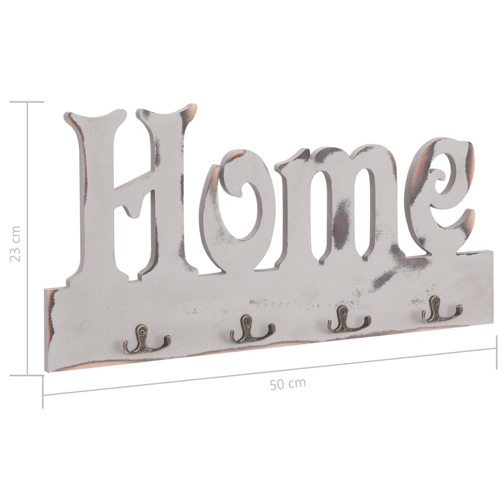 vidaXL Κρεμάστρα Τοίχου «HOME» 50 x 23 εκ.