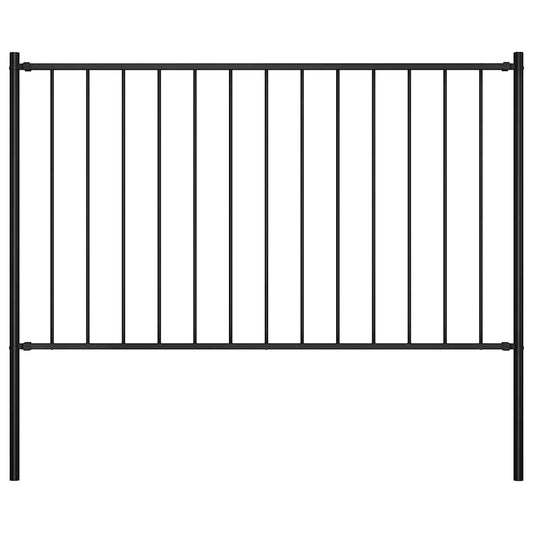 vidaXL Πάνελ Περίφραξης με Στύλους από Ατσάλι με Ηλεκτροστατική Βαφή 1,81x0,75 μ. Μαύρο