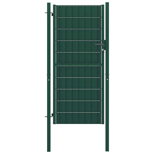 vidaXL Πόρτα Περίφραξης Πράσινη 100x124 εκ. από PVC και Ατσάλι
