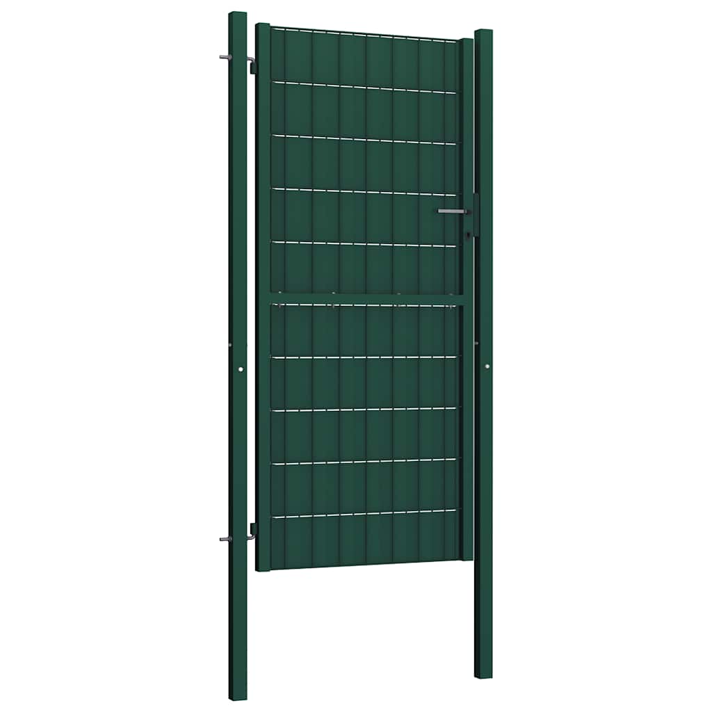 vidaXL Πόρτα Περίφραξης Πράσινη 100x164 εκ. από PVC και Ατσάλι