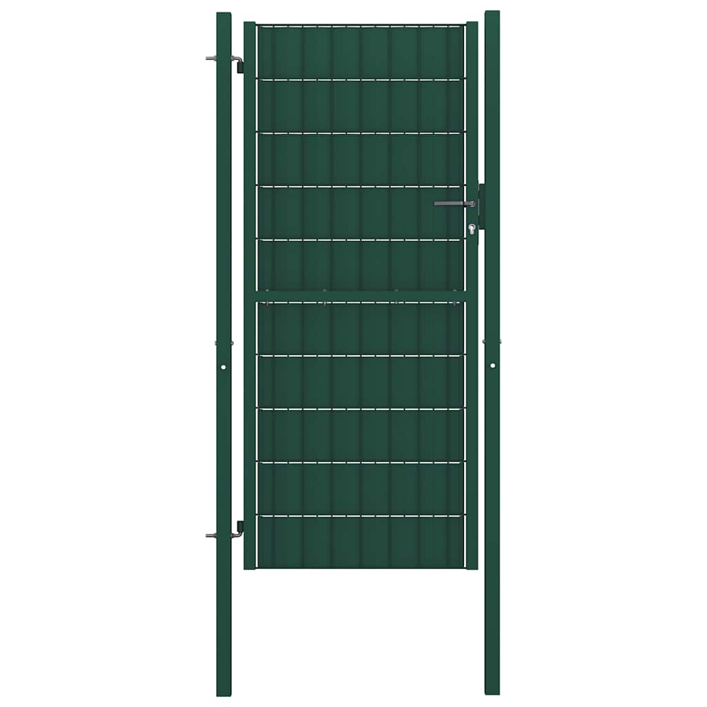 vidaXL Πόρτα Περίφραξης Πράσινη 100x204 εκ. από PVC και Ατσάλι