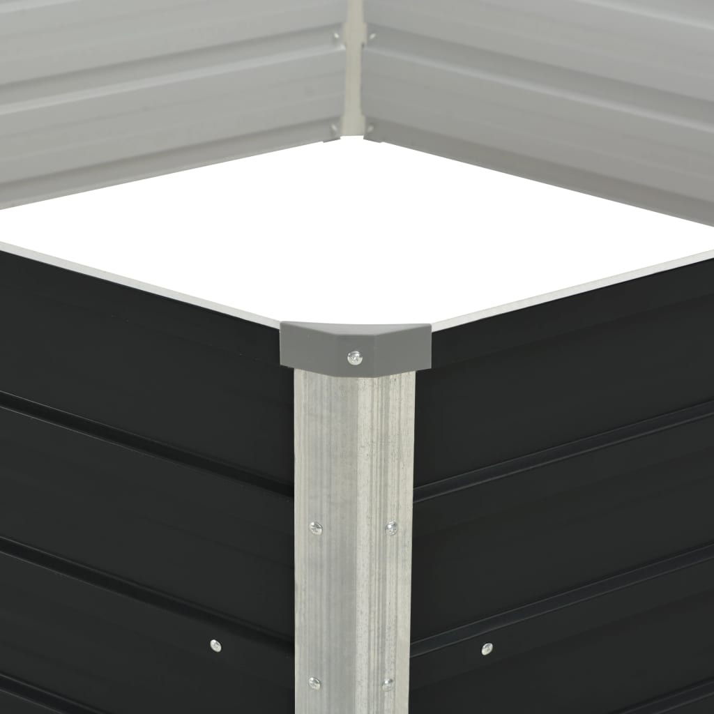 vidaXL Ζαρντινιέρα Ψηλή Ανθρακί 129x129x45 εκ. από Γαλβανισμένο Χάλυβα