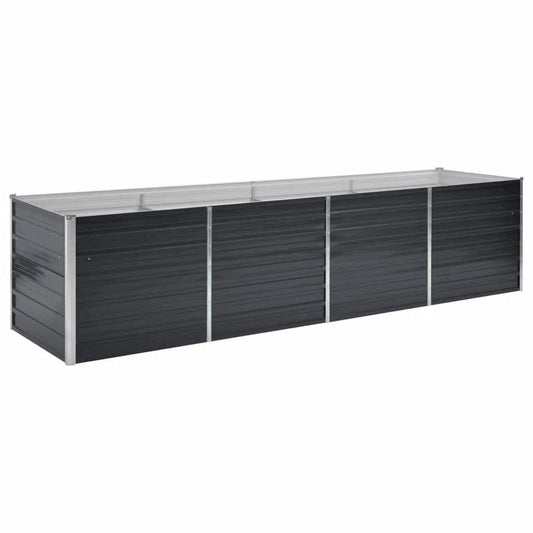 vidaXL Ζαρντινιέρα Υπερυψωμένη Ανθρακί 320x80x77 εκ. Γαλβαν. Χάλυβας