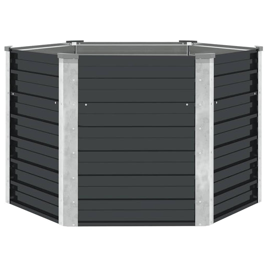 vidaXL Ζαρντινιέρα Υπερυψωμένη Ανθρακί 129x129x77 εκ. Γαλβαν. Χάλυβας