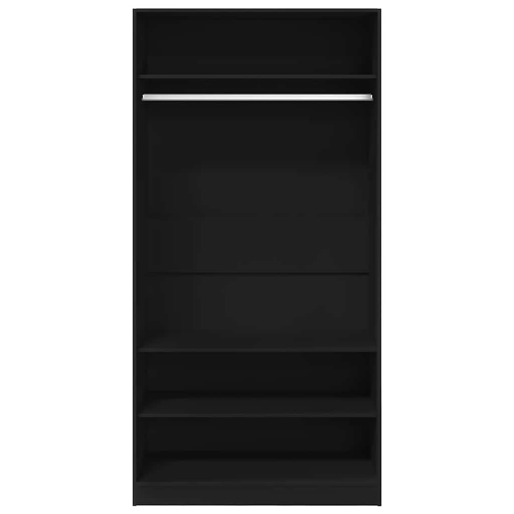 vidaXL Ντουλάπα Μαύρη 100 x 50 x 200 εκ. από Επεξ. Ξύλο