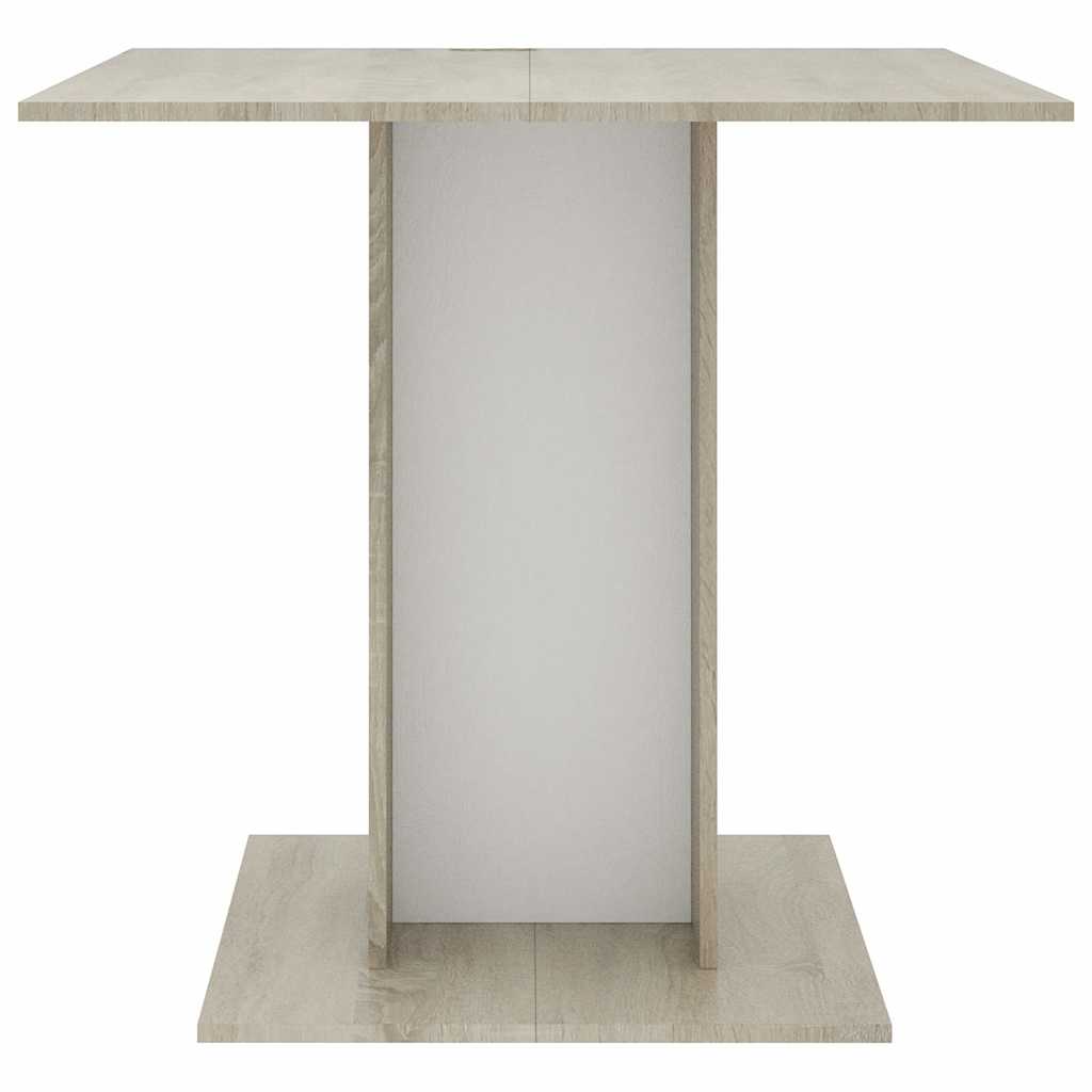 vidaXL Τραπεζαρία Λευκή / Sonoma Δρυς 80 x 80 x 75 εκ. από Μοριοσανίδα