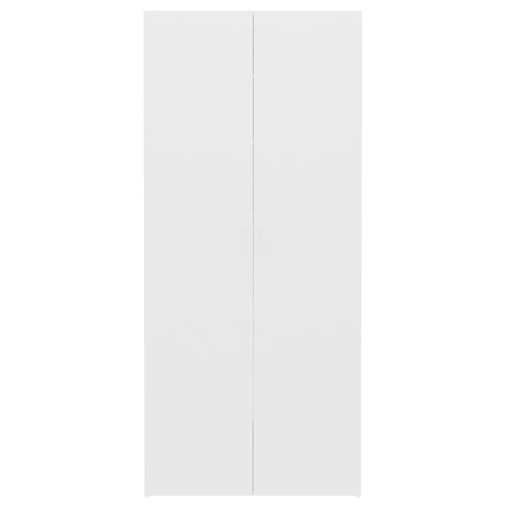 vidaXL Παπουτσοθήκη Λευκή 80 x 35,5 x 180 εκ. από Επεξ. Ξύλο