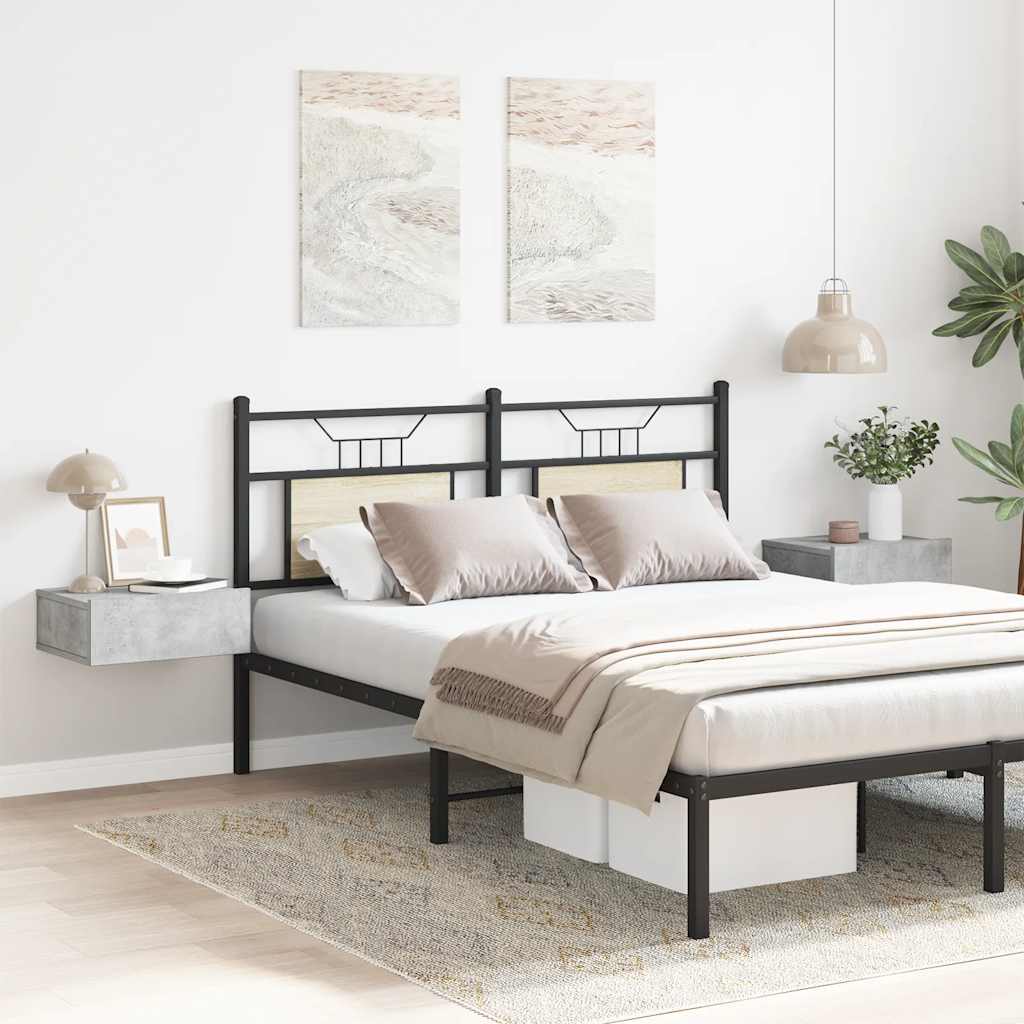 vidaXL Κομοδίνα Κρεμαστά 2τεμ. Γκρι Σκυροδ. 40x30x15εκ. από Επεξ. Ξύλο