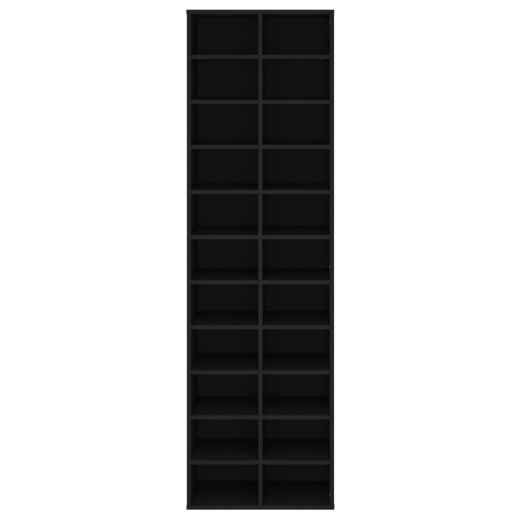 vidaXL Παπουτσοθήκη Μαύρη 54 x 34 x 183 εκ. από Επεξεργασμένο Ξύλο