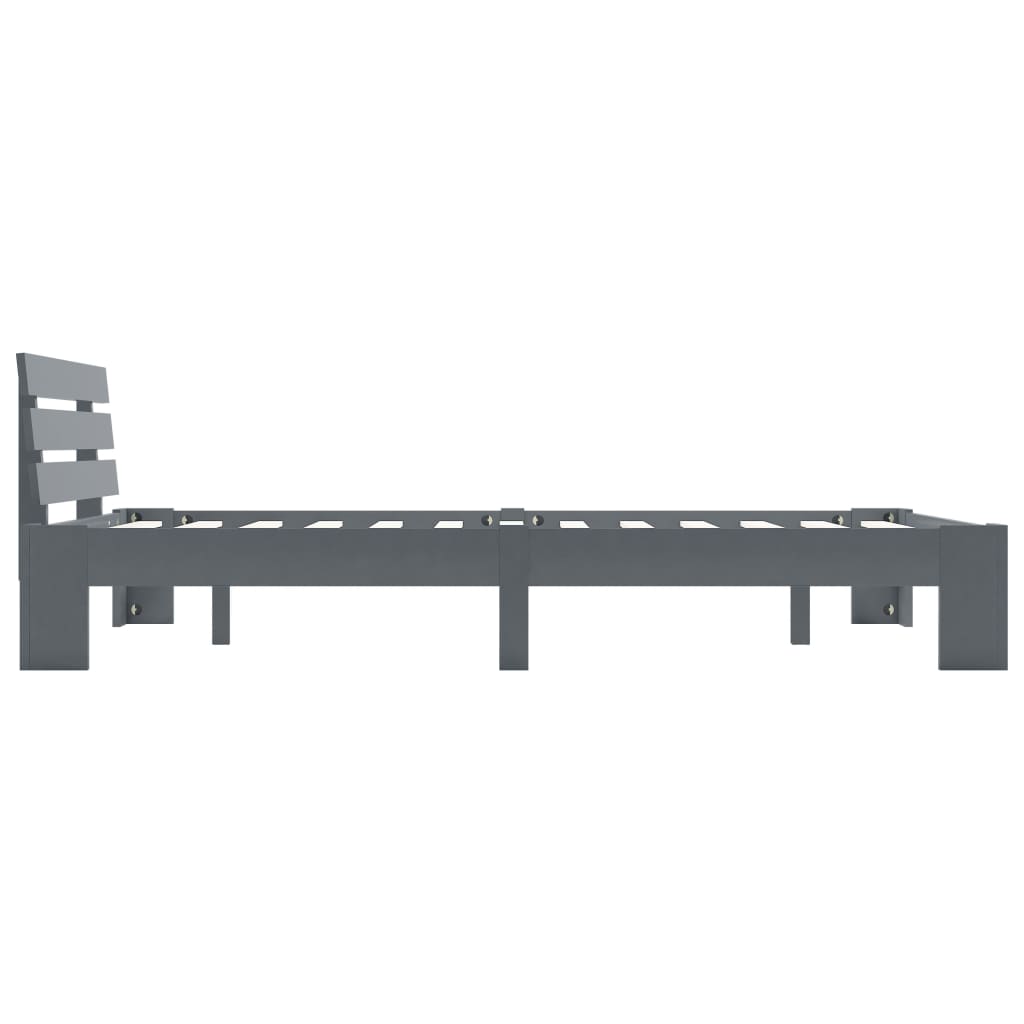 vidaXL Πλαίσιο Κρεβατιού Γκρι 140 x 200 εκ. από Μασίφ Ξύλο Πεύκου