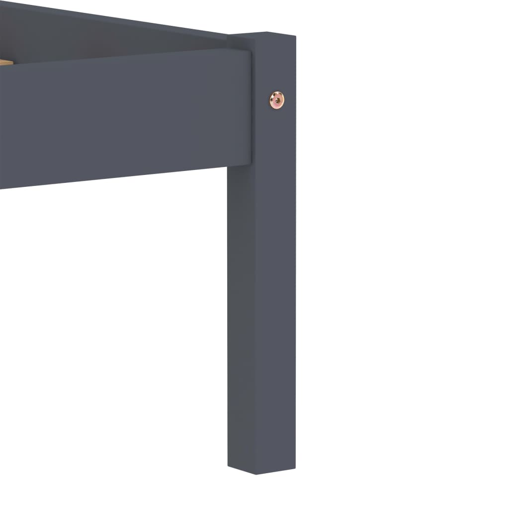 vidaXL Πλαίσιο Κρεβατιού Γκρι 140 x 200 εκ. από Μασίφ Ξύλο Πεύκου