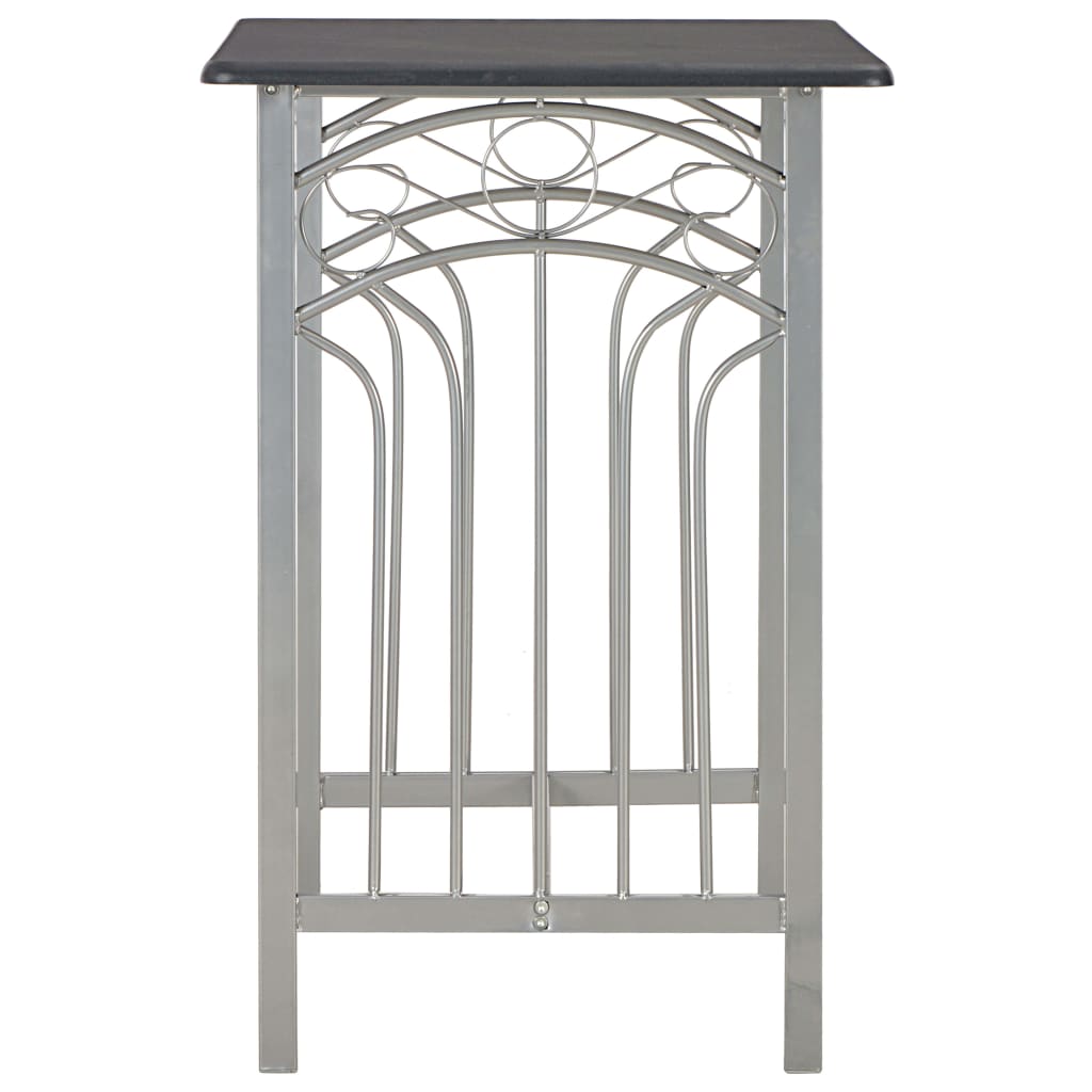 vidaXL Σετ Επίπλων Μπαρ 3 Τεμαχίων Μαύρο από Ξύλο και Ατσάλι