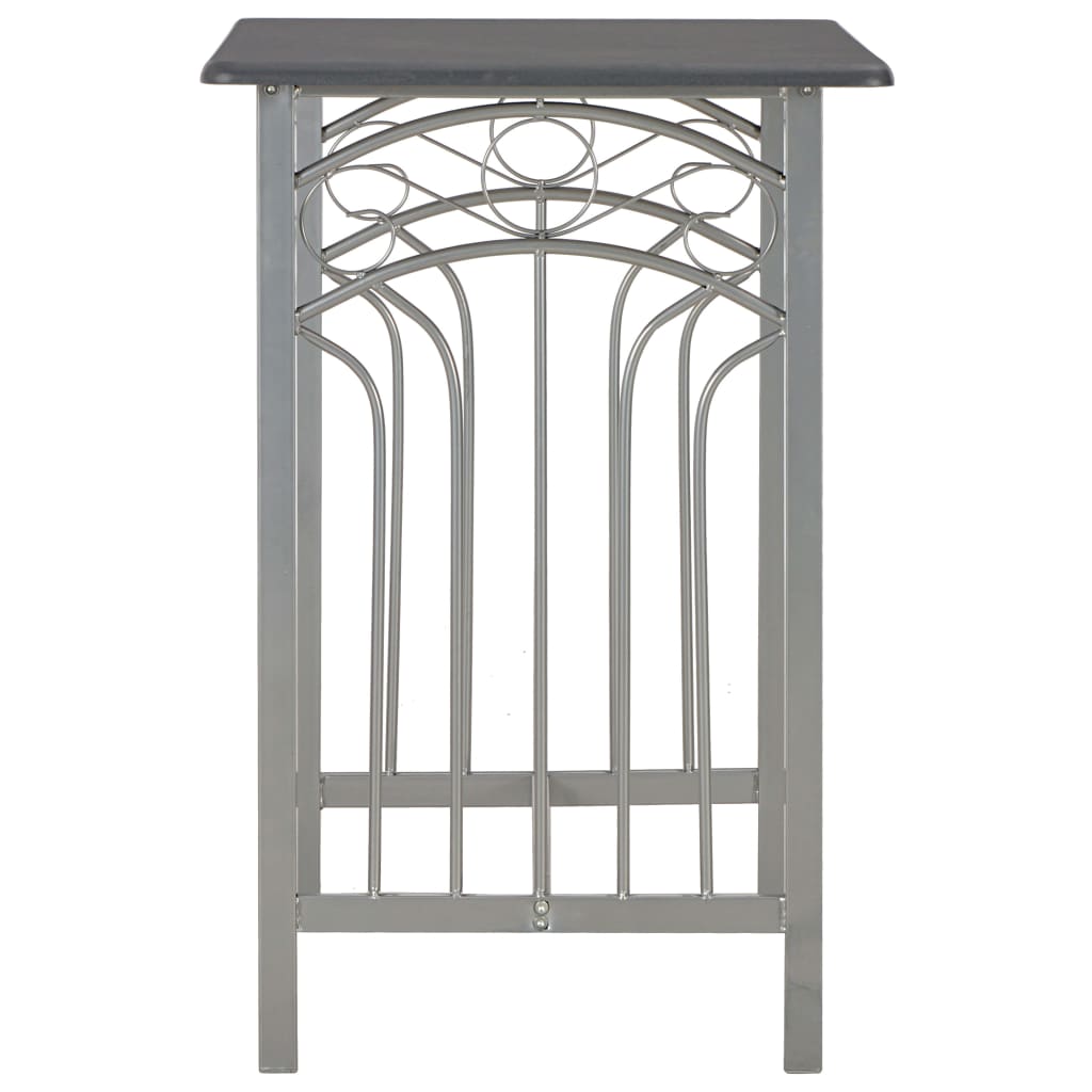 vidaXL Σετ Επίπλων Μπαρ 3 Τεμαχίων Ανθρακί από Ξύλο και Ατσάλι