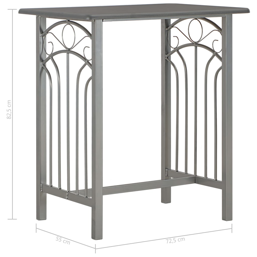 vidaXL Σετ Επίπλων Μπαρ 3 Τεμαχίων Ανθρακί από Ξύλο και Ατσάλι