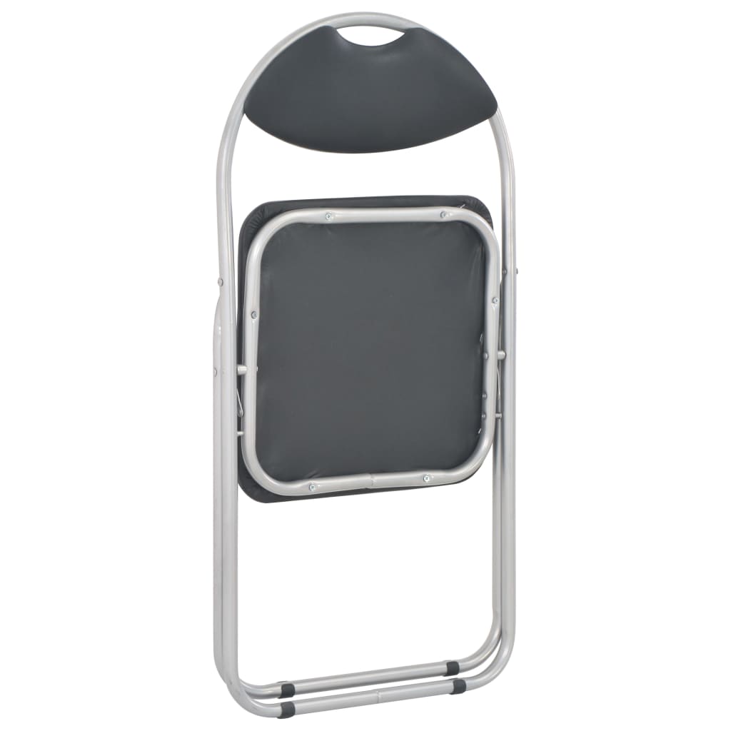 vidaXL Καρέκλες Τραπεζαρίας Πτυσσόμενες 2 τεμ. Μαύρες Συνθετικό Δέρμα