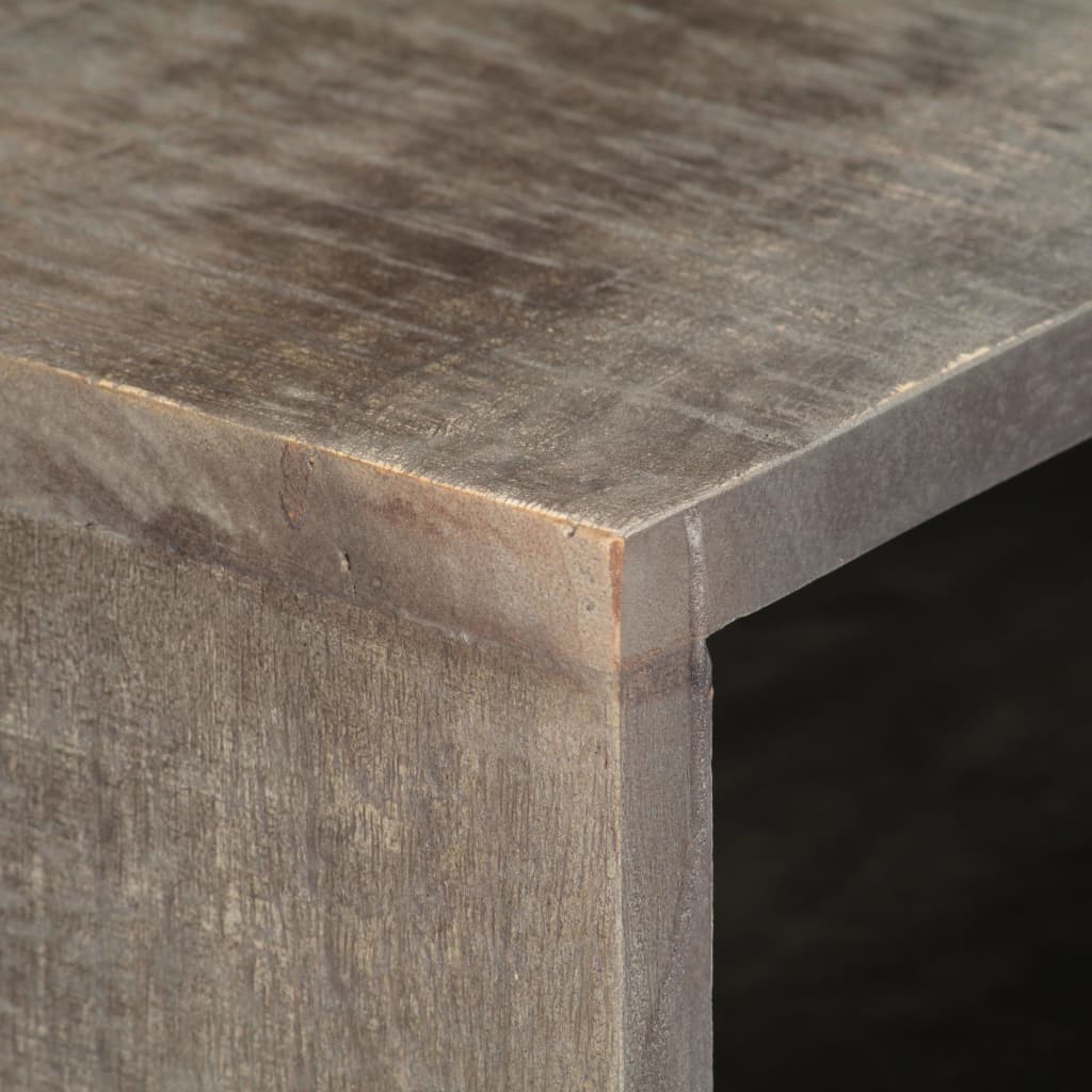 vidaXL Έπιπλο Τηλεόρασης Γκρι 130x30x46 εκ. Μασίφ Ακατέργ. Ξύλο Μάνγκο