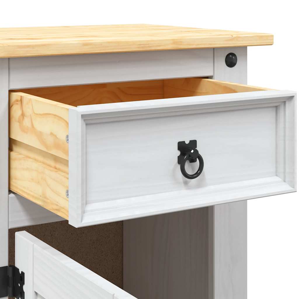 vidaXL Κομοδίνο Μεξικάνικο Στιλ Corona Λευκό 53x39x67 εκ. Ξύλο Πεύκου