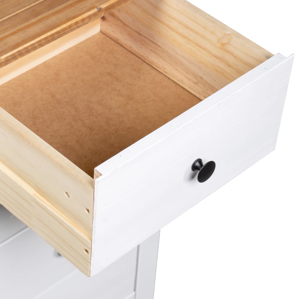 vidaXL Μπουφές Λευκός 46 x 40 x 89 εκ. από Ξύλο Πεύκου Σειρά Panama