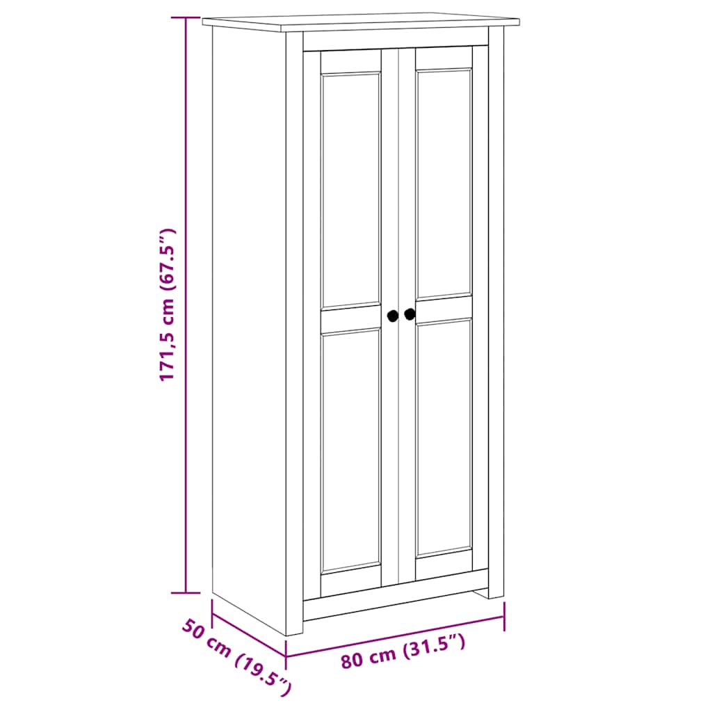 vidaXL Ντουλάπα 80 x 50 x 171,5 εκ. από Μασίφ Ξύλο Πεύκου Σειρά Panama