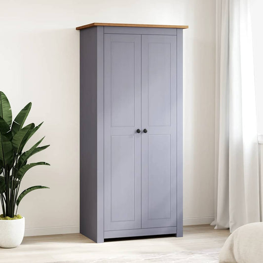 vidaXL Ντουλάπα Γκρι 80 x 50 x 171,5 εκ. από Μασίφ Ξύλο Πεύκου Panama