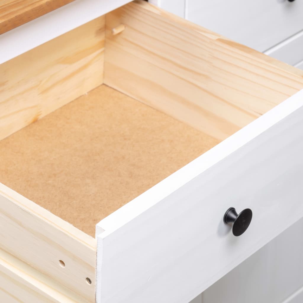 vidaXL Μπουφές Λευκός 135 x 40 x 80 εκ. από Ξύλο Πεύκου Σειρά Panama