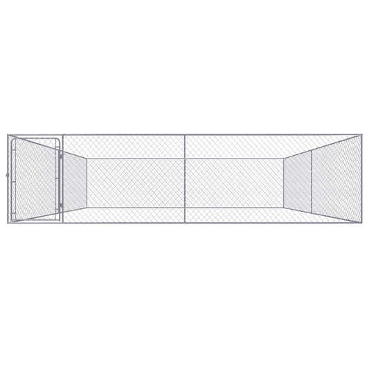 vidaXL Κλουβί Σκύλου Εξωτερικού Χώρου 4 x 4 x 1 μ. Γαλβανισμένο Ατσάλι