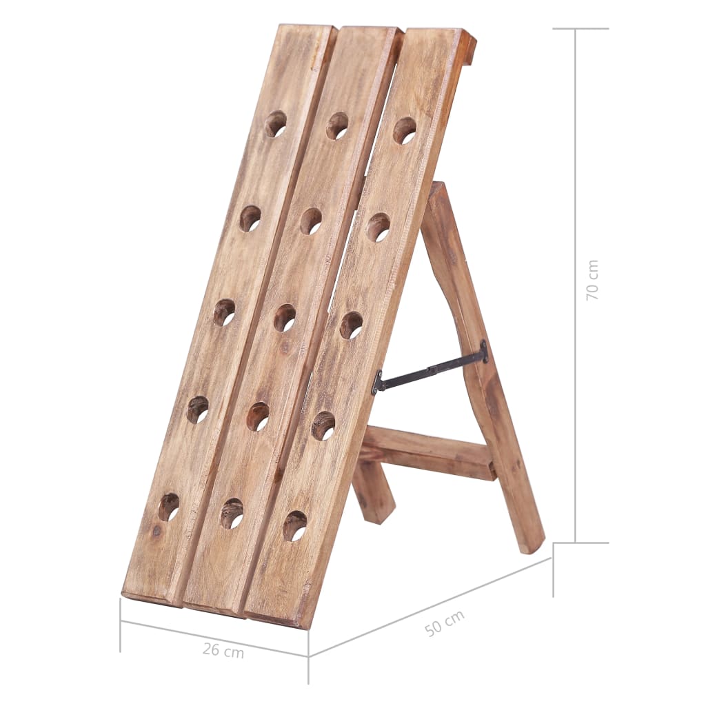 vidaXL Ραφιέρα Κρασιών για 15 Φιάλες 26x50x70 εκ. Μασίφ Μαόνι