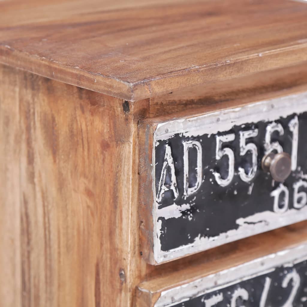 vidaXL Κομοδίνο 30 x 30 x 51 εκ. από Μασίφ Ξύλο Μαόνι