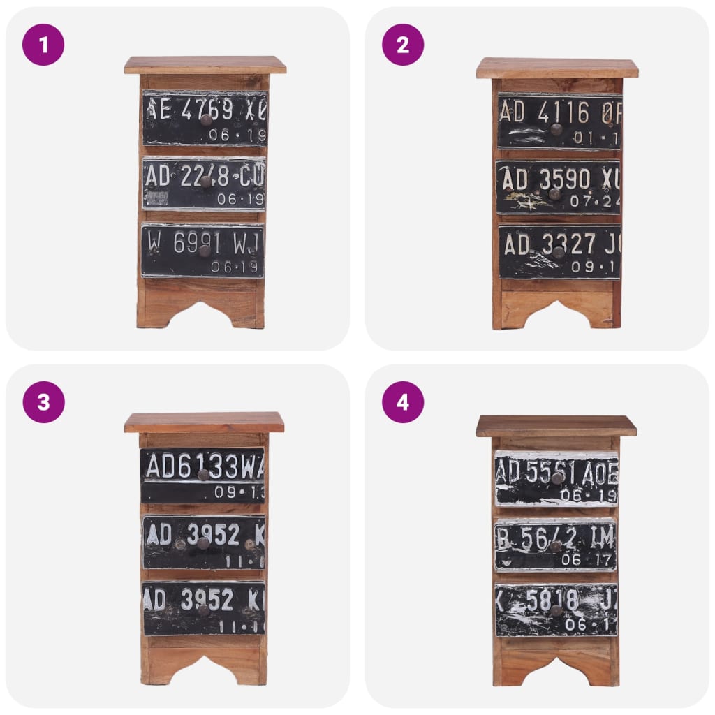 vidaXL Κομοδίνο 30 x 30 x 51 εκ. από Μασίφ Ξύλο Μαόνι