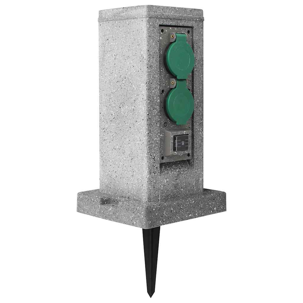 vidaXL Πολύπριζο Κήπου Κολόνα με Αισθητήρα Φωτεινότητας Πλαστικό