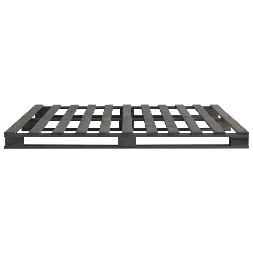 vidaXL Πλαίσιο Κρεβατιού Γκρι 140 x 200 εκ. Παλέτες Μασίφ Ξύλο Πεύκου