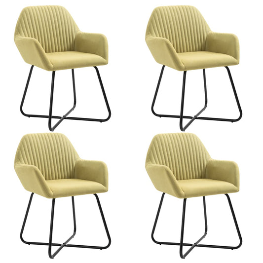 vidaXL Καρέκλες Τραπεζαρίας 4 τεμ. Πράσινες Υφασμάτινες